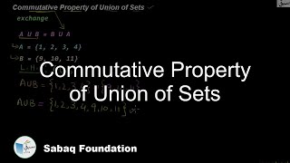 Commutative Property of Union of Sets