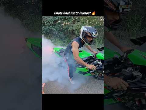 Chota Bhai Zx10r Burnout 🔥#shorts #zx10r #motovlog #bike #bikerider #burnout #biker #shortvideo