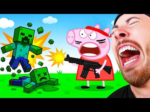 MINECRAFT Zombies VS PEPPA PIG!! *FUNNY*