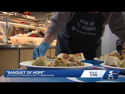YouTube video thumbnail: City Rescue Mission Opens Doors for Thanksgiving in Oklahoma City