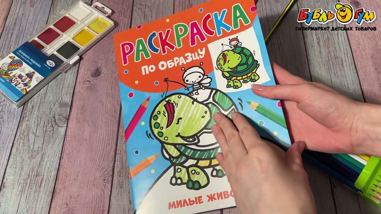 Раскраска по образцу Милые животные - видео Раскраска по образцу Милые животные - видео