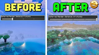 How To Increase Render Distance In Minecraft Bedrock 1.21.90+ (Vanilla, Vibrant Visuals & RTX)