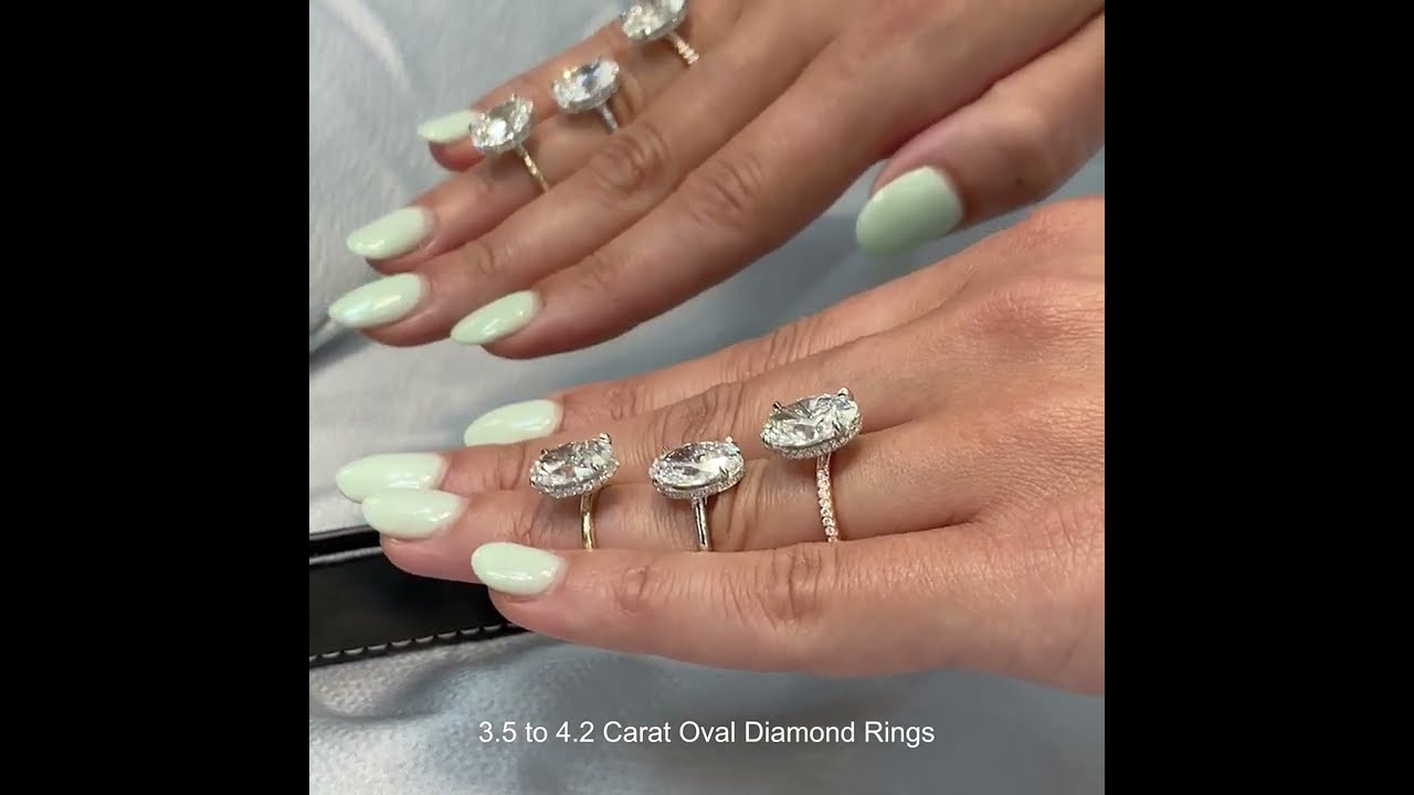 Oval Diamond Rings 3.5 to 4.2 Carats￼