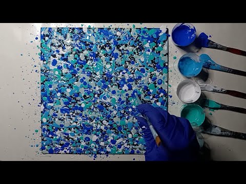 Abstract Painting Multicolored Splattered Painting with Acrylic Paints by @StudioSilverCreek