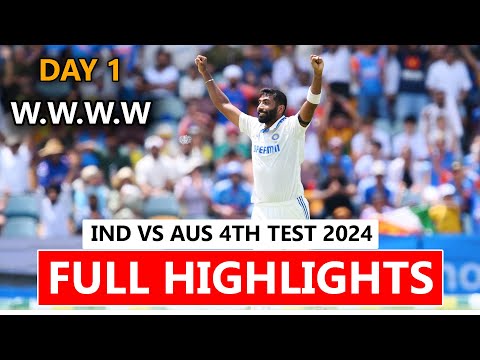 INDIA VS AUSTRALIA 4TH TEST DAY 1 MATCH FULL HIGHLIGHTS 2024 || IND VS AUS TEST HIGHLIGHTS 2024