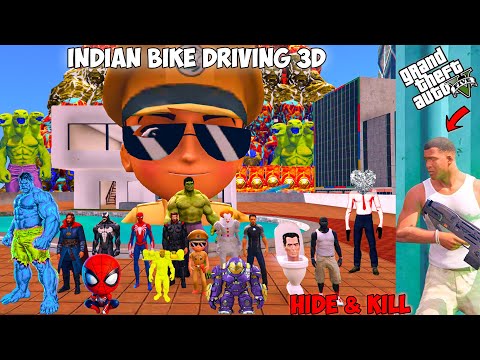 Franklin & Shinchan Play Hide and Kill in Indian Bike Driving 3D