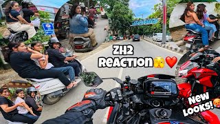 🥵Riding My Loudest Kawasaki ZH2 in City | Insta 360 Ace Pro 2 |Caught by Police #kawasaki #zh2 #z900