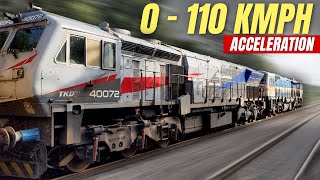 Diesel Train Acceleration | Crazy Acceleration by twin EMD Monsters | Indian Railways