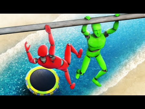 GTA 5 Crash Test Dummy • Crazy Water Trampoline Jumps and Fails!