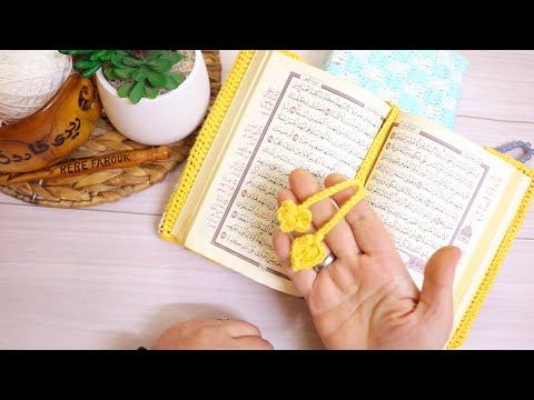 كروشيه فاصل مصحف | كتاب ورقة شجر ووردة بسطر واحد فقط \ Easy crochet bookmark #crochet