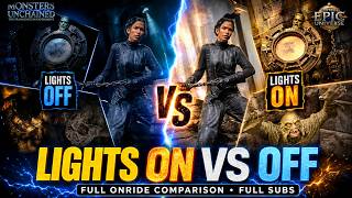 Monsters Unchained ⚡ Show vs Work Lighs On-Ride #monstersunchained