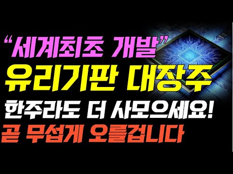 [주식] [반도체] 세계최초 개발! 유리기판 대장주! 한주라도 더 사모으세요! 곧 무섭게 오를겁니다! [유리기판관련주 삼성전기 SKC LG이노텍]