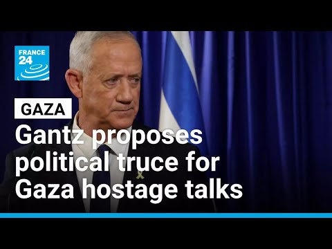 YouTube video thumbnail: Netanyahu Rival Benny Gantz Offers Political Truce to Help Secure Gaza Hostage Deal