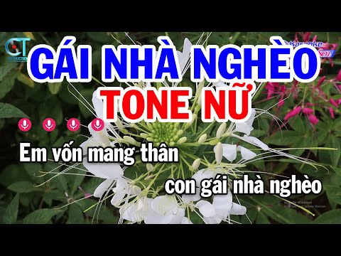 Karaoke Gái Nhà Nghèo Tone Nữ ( Cm ) Nhạc Sống Mới || Karaoke Đồng Sen