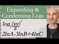 Expanding and Condensing Logarithmic Expressions