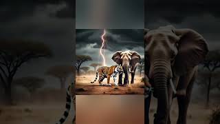 The Tiger vs The Elephant  A Battle of Strength vs Wisdom!#tiger#elephant#youtubeshorts #capcut#edit
