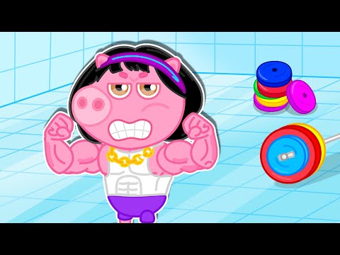 LeonCito | Cerdito fisicoculturista | Dibujos animados | Video Para Niños