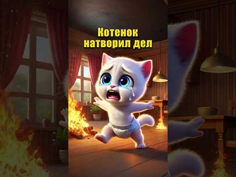Котенок натворил дел в нейросети #dalle3 #cats #chatgpt #aiart #ии #юмор #мультик #нейросеть #cats
