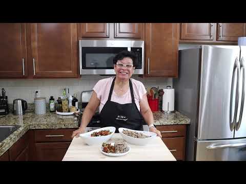 Cómo preparar un Arroz con frijol negro acompañado de unas costillas guisadas !