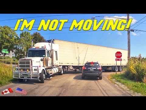 WOMAN REALLY EXPECTS A BIG TRUCK TO DO WHAT SHE WANTS