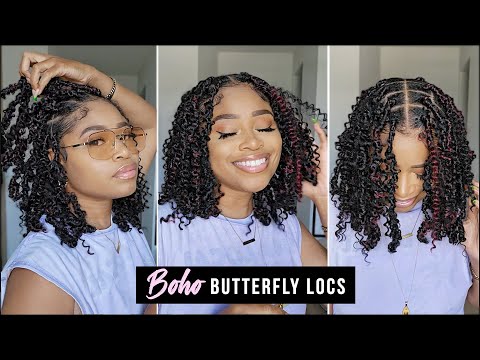 CURLY BUTTERFLY FAUX LOCS (Easy, Quick + No Crochet!)