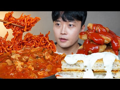 돼지고기 김치찌개 미니돈까스 생선까스 진미채 밥도둑 먹방 Korean Home Food ASMR MUKBANG REAL SOUND EATING SHOW