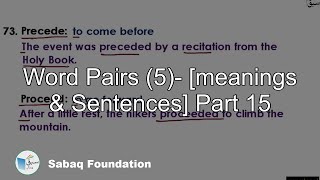 Word Pairs (5)- [meanings   &   Sentences] Part 15