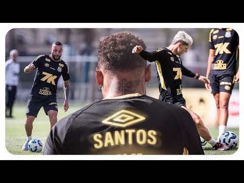 SANTOS FC TREINA COM TEMPO BOM NO CT REI PELÉ