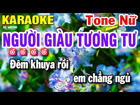 Người Giàu Tương Tư Karaoke Tone Nữ (Dm) Nhạc Sống | Huỳnh Lê