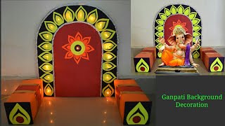 Ganpati Decoration Ideas Ganpati Background Decoration With Paper