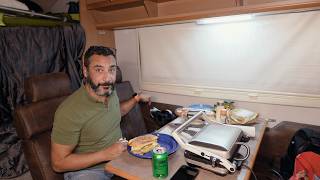 Epic Winter Van Camping Trip in a HEAVY RAIN Storm with Dog