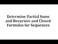 Understanding Sequences and Partial Sums
