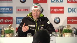 Pressekonferenz Mass Start Women Winners - BMW IBU Weltcup Biathlon Oberhof 2015