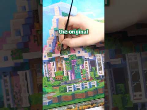 PAINTING MY MINECRAFT BUILD! #minecraft #artist #shorts