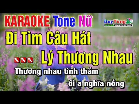 Karaoke || Đi Tìm Câu Hát Lý Thương Nhau – Tone Nữ || Nhạc Sống Duy Tùng