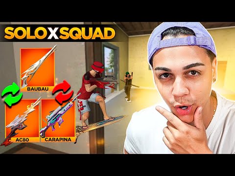 A CADA KILL UMA ARMA DIFERENTE SOLO VS SQUAD!! FREE FIRE MOBILE