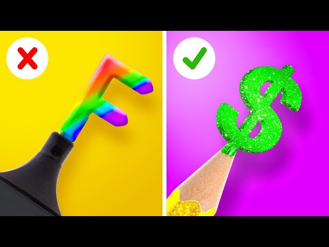 TEACHER VS STUDENT VS BRIGHT ART CHALLENGE || Who is a Winner? Useful Drawing Hacks by Lol!Pop 💛💜