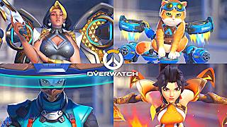 Overwatch - ALL New Heroes Outfits, Select Animations, Emotes and Voicelines