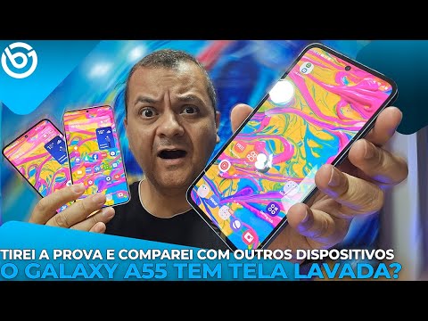 Galaxy A55 | Tela c/ CORES LAVADAS? Fiz o Teste e Comparei com Outros Aparelhos!