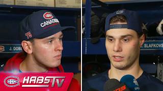 Dobes, Slafkovsky + more Habs address the media at practice | FULL PRESS CONFERENCES