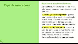 Autore, narratore e lettore.  I tipi di narratore