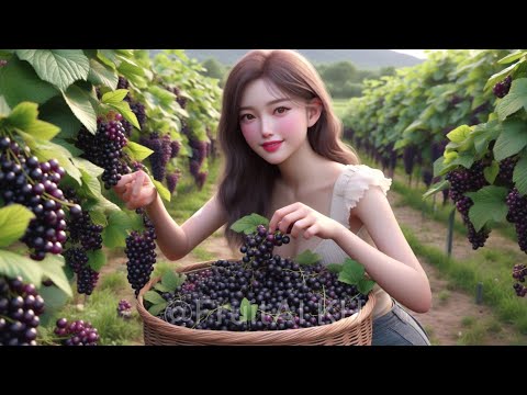 Wow Amazing Cute Girl Harvest Fruits 🫐🍇💯 Fruits #fruit #cuttingfruit #gardening #fruitharvesting