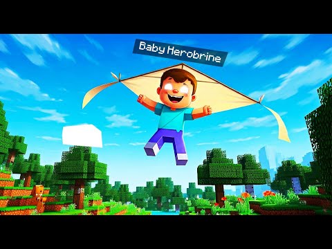 Baby Herobrine Learns to Fly! (But It's Not Easy)