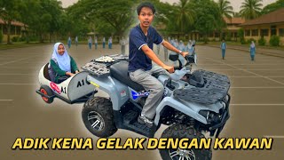 ABANG PRANK AMBIK ADIK SEKOLAH NAIK ATV!