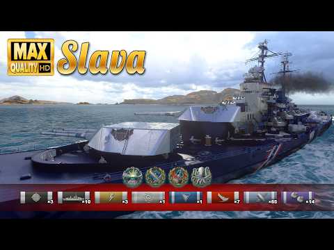 Battleship Slava  Securing the victory on Estuary   World of Warships