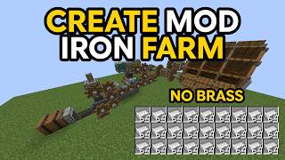 Minecraft CREATE MOD BRASSLESS IRON FARM - Very Easy - Tutorial