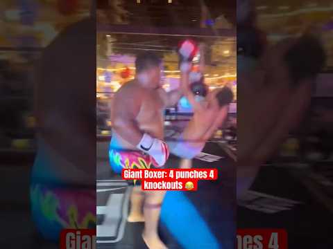 Giant Boxer: 4 punches 4 knockouts 😂 #boxing #combatsport #fightingsport #kickboxing #foryoupage