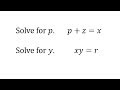 Solving for Variables in Equations