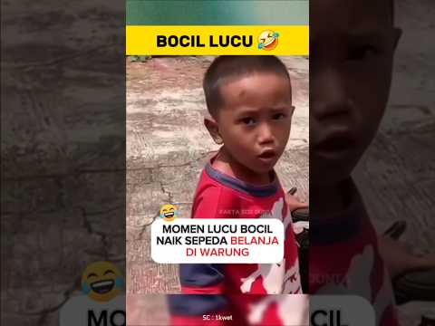 BOCIL LUCU NAIK SEPEDA BELANJA DI WARUNG