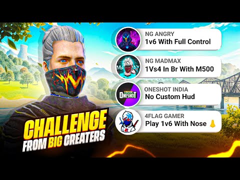 BIG FREE FIRE YOUTUBERS GAVE ME CHALLENGES 😱🔥!!